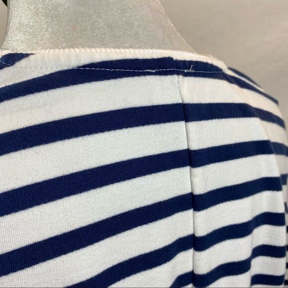 ASOS Oversized Navy and White Striped Long Sleeved Tee Shirt Dress Size 6 - Picture 6 of 11